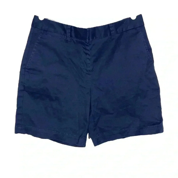 Lands End Navy Chino Mid Rise Stretch Shorts - Picture 1 of 5